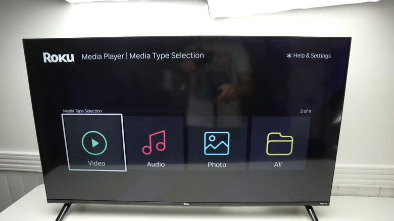 TCL Roku TV showing Roku Media Player