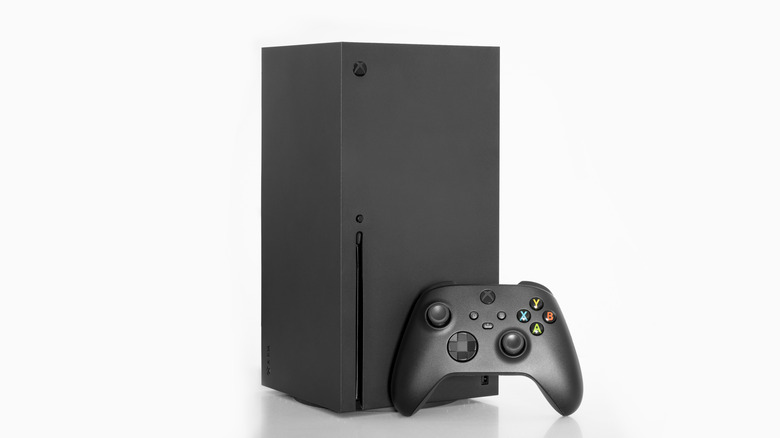An Xbox Series X and controller.