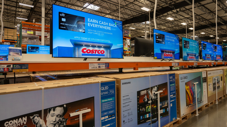 Costco electronics section with TVs