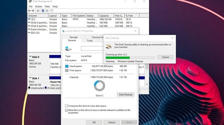 Screenshot of disk cleanup in Windows 10