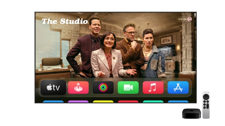 tvOS 26 Home Screen on the Apple TV 4K and a smart TV