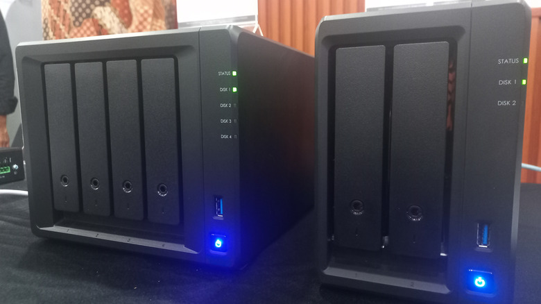 Two NAS towers serving an office