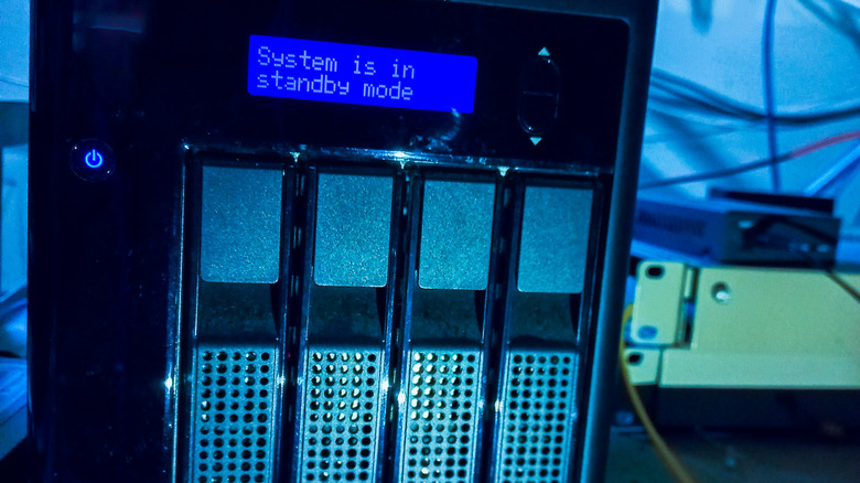NAS in a server room connected via ethernet
