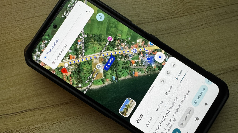 Android showing Google Maps with Live View button