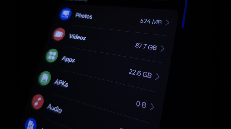 An image of an app documents backup screen on an Android phone