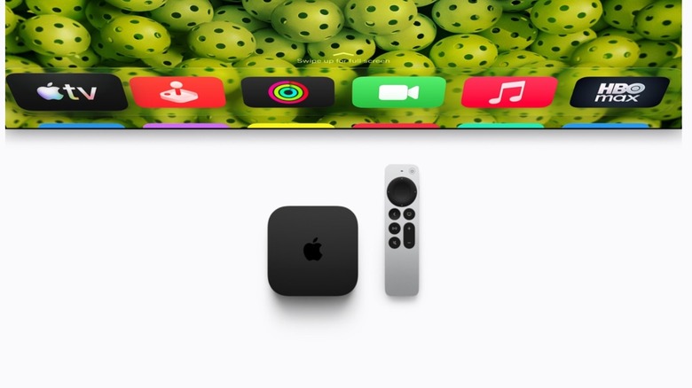 Mockup of a TV running tvOS 27 with an Apple TV 4K