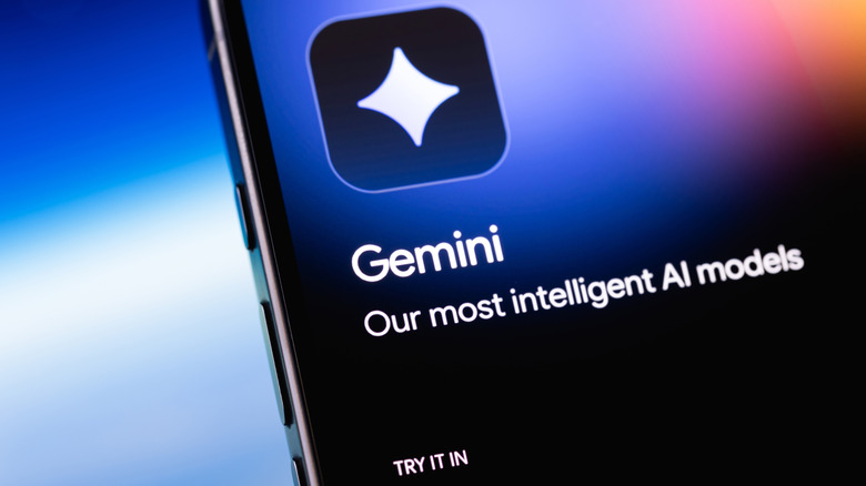 App description for Google Gemini mobile app on smartphone display.