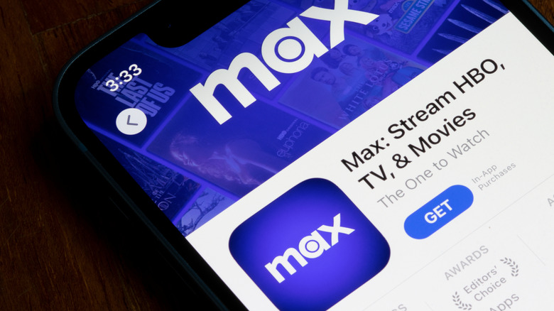 Max app on a smartphone