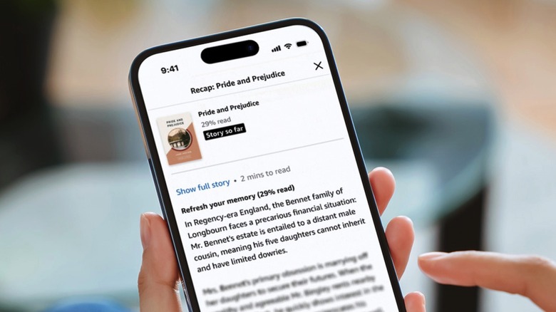 The Story So Far feature seen in the Kindle app for iPhone.