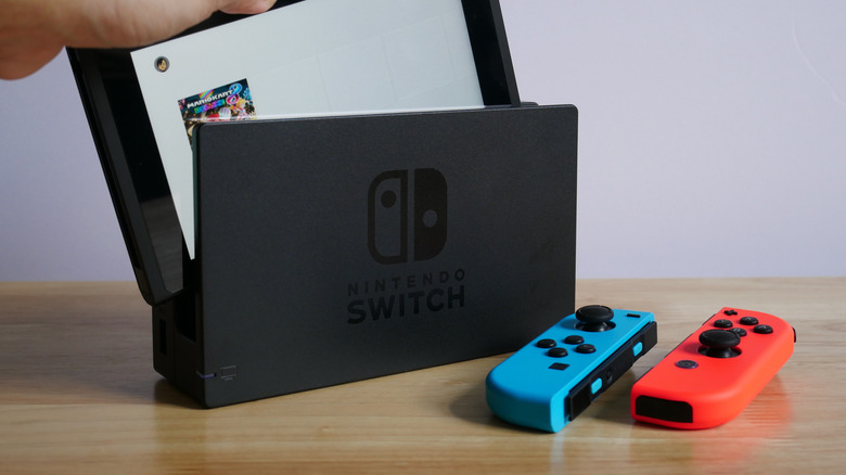 A shot of the Nintedo Switch and Joy-Cons