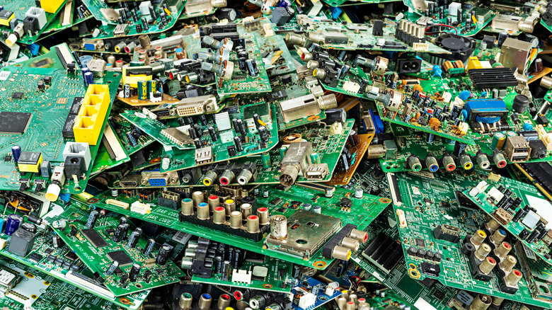 Discarded parts, e-waste from computers