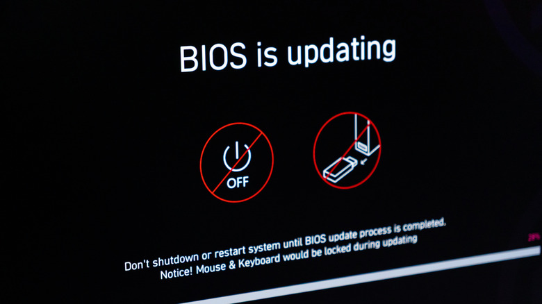 An example of a BIOS update screen