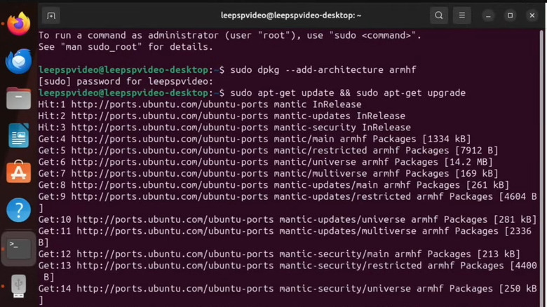 A display of configuring the Pi for Steam with Terminal commands.
