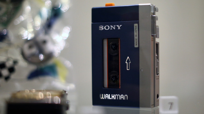 The Sony TPS-L2 on display next to a Christmas tree