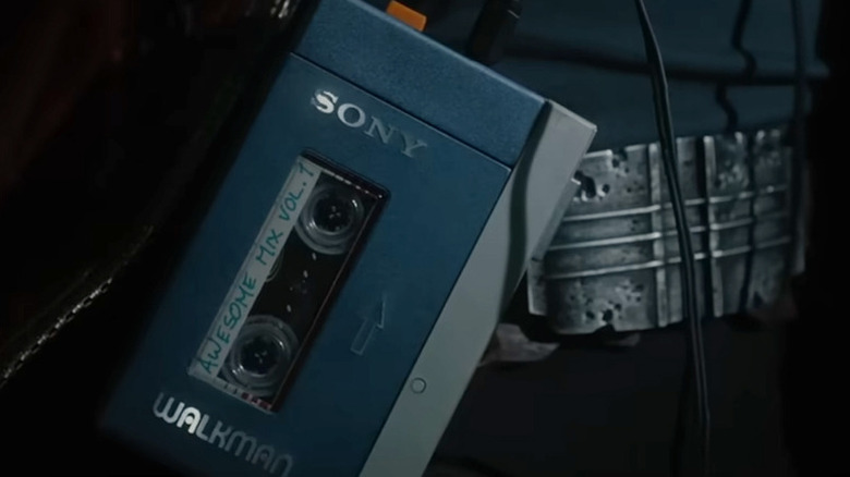 Peter Quill/Star-Lord wearing a Sony Walkman TPS-L2 in "Guardians of the Galaxy Vol. 1"