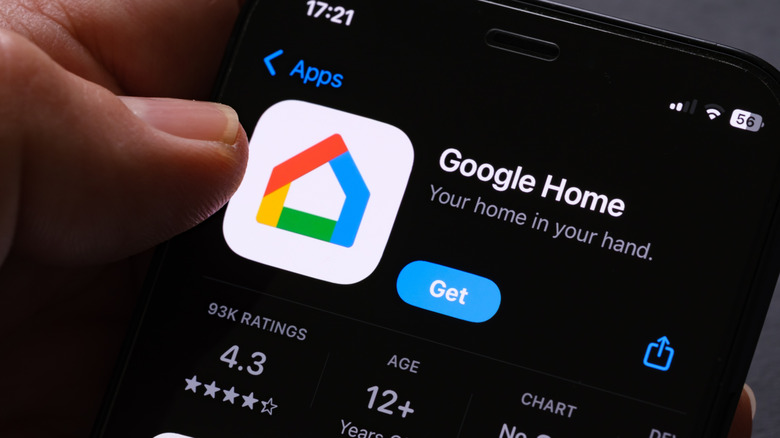 The Google Home app listing displayed on an iPhone screen