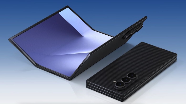 The Galaxy Z TriFold unfolded (left) and folded (right).