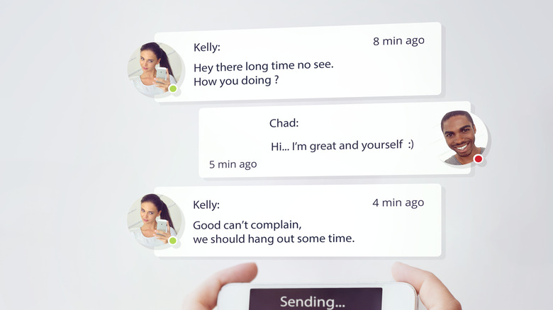 people chatting via direct messages concept