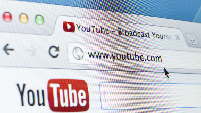 YouTube website open in browser on Mac