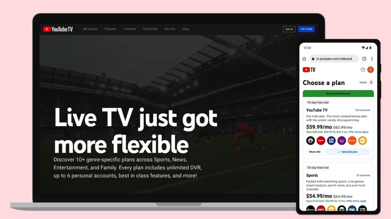 An image teasing YouTube's new flexible YouTube TV plans.
