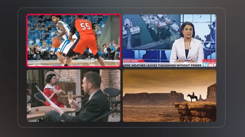 Visualization of YouTube TV multiview feature from video.