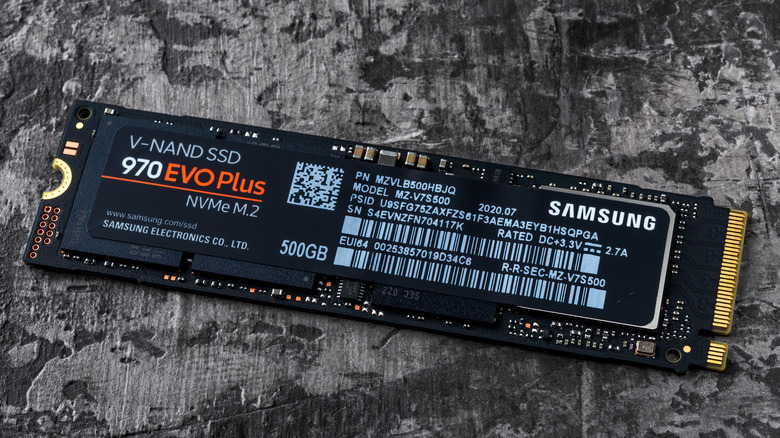 A Samsung 970 EVO Plus NVMe SSD
