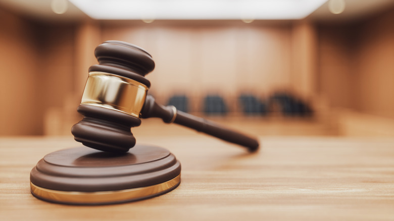 A gavel in a courtroom
