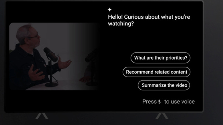 Depiction of the Ask AI feature on the YouTube TV app