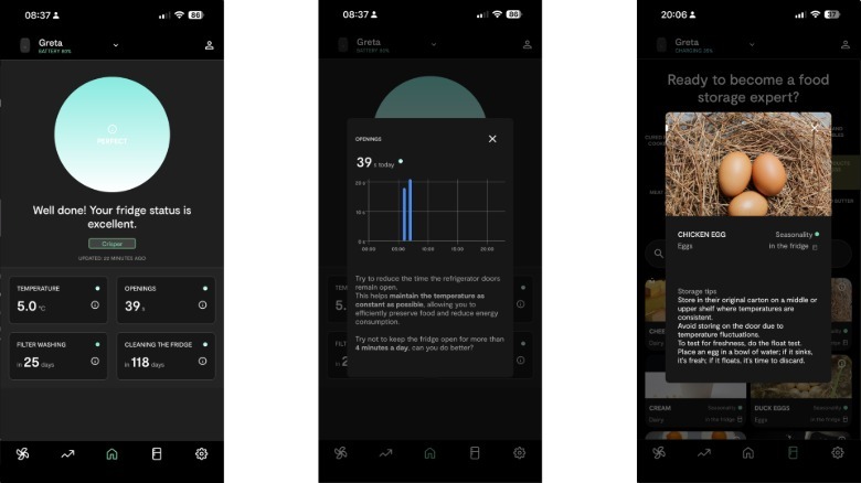 Screenshots of the Vitesy app for managing Shelfy