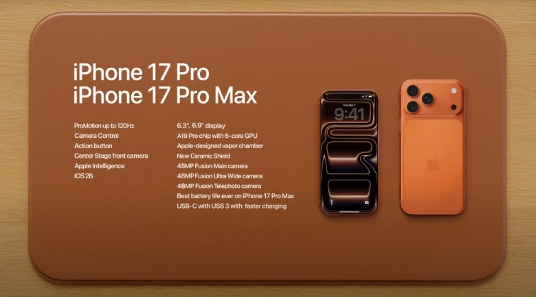 The iPhone 17 Pro and iPhone 17 Pro Max highlights in Apple's YouTube guide.