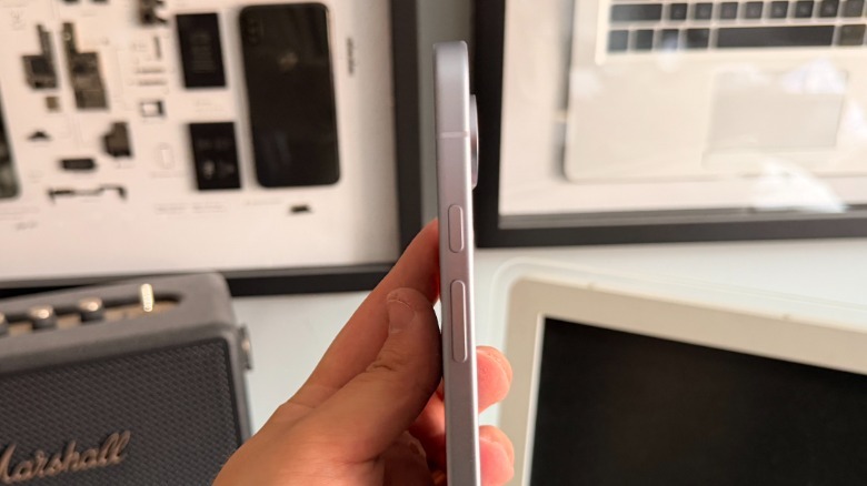 Close-up of the new camera bar design on the Pixel 11