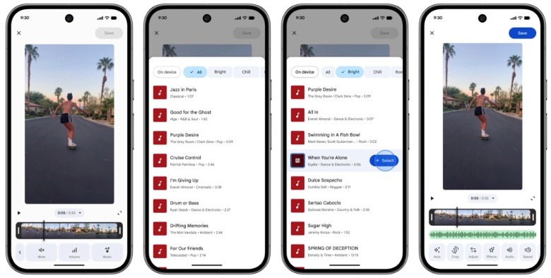 Adding music to a video in Google Photos