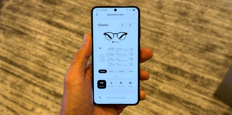 MemoMind's AI glasses app on an Android phone