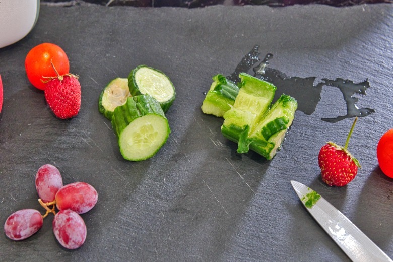 Close up of the real world test results of using Shelfy to extend the life of fresh fruit and vegetables