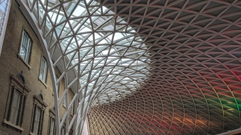 Roof of train station in London