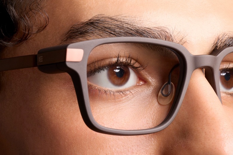 Close-up of a G2 Display Smart Glasses lens.
