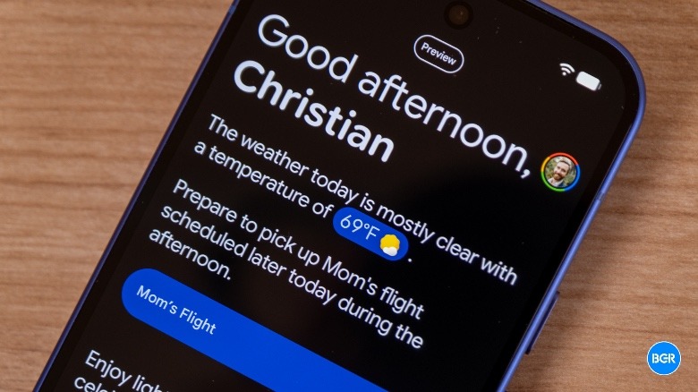 Daily Hub feature on the Google Pixel 10