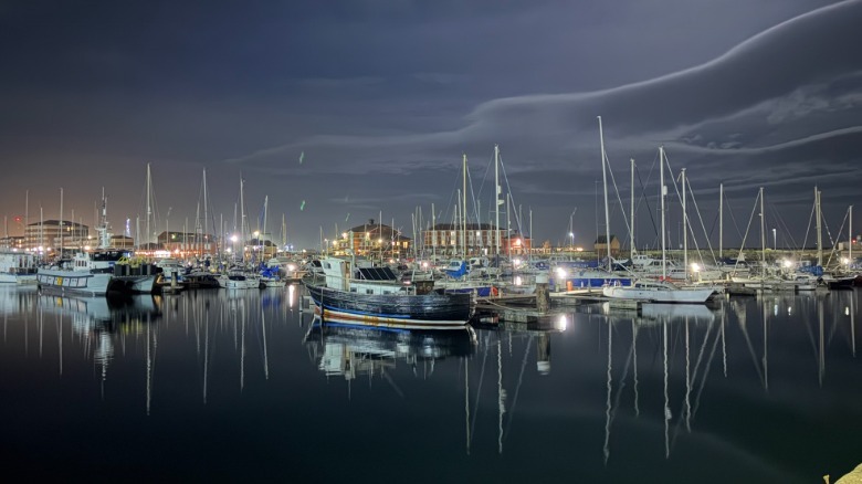 Marina photo taken in low light