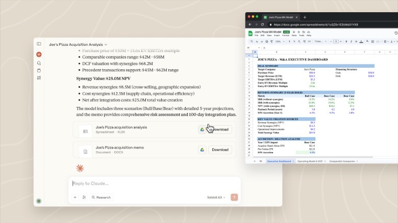 Creating files with Claude Sonnet 4.5.