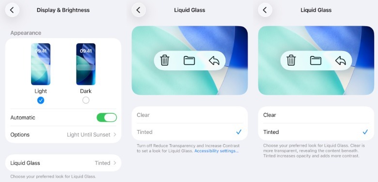 Liquid Glass setting in iOS 26.1 beta 4.