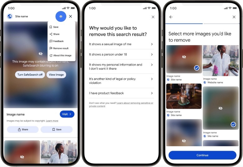 Removing explicit images from Google Search results.