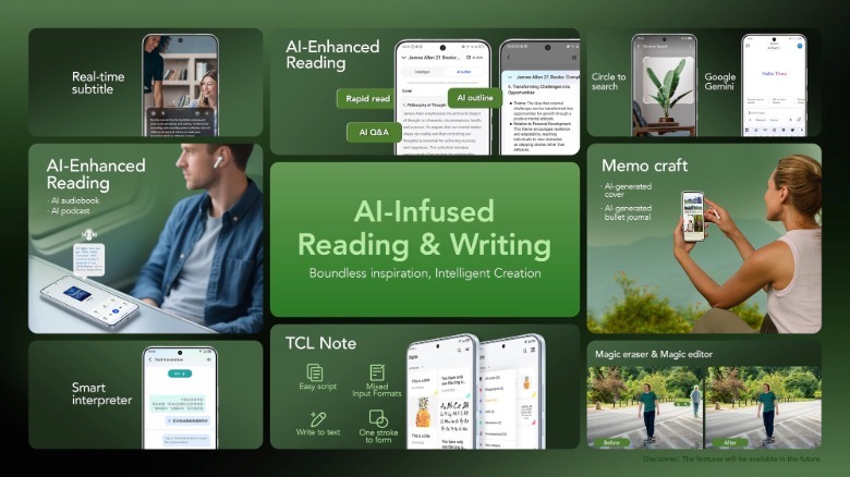 AI features available on the TCL NXTPAPER 60 Ultra.