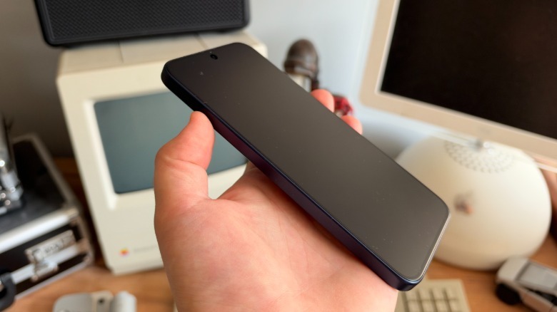 Close-up of the matte display on the TCL P80 Ultra