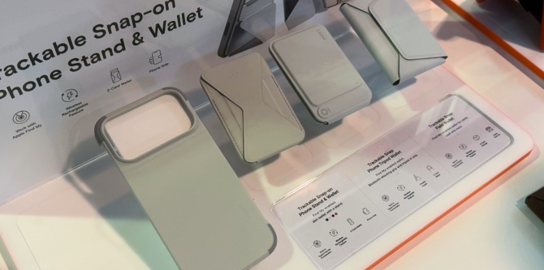 MOFT's new Find My-compatible MagSafe accessories in a display