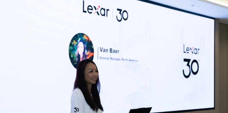 A woman during a presentation