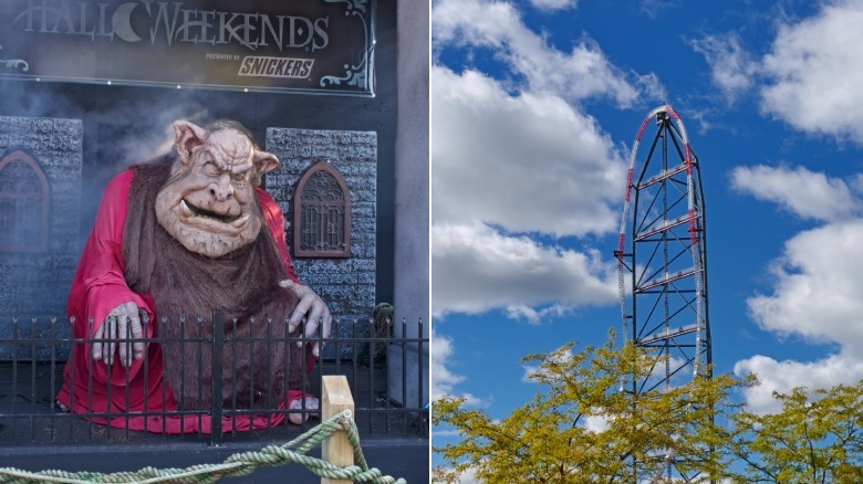 Two photo samples of an ogre and a roller coaster
