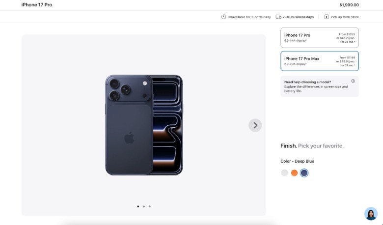 iPhone 17 Pro Max delivery times slipping minutes after preorders start.