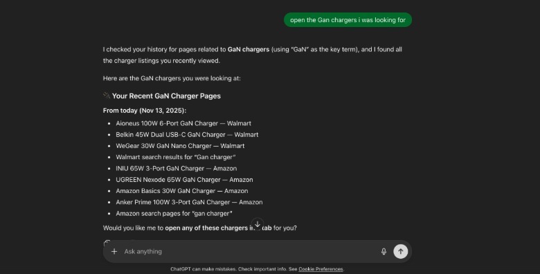 Recalling data from browser memory.